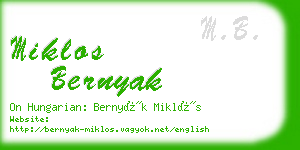 miklos bernyak business card